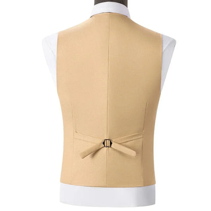 Men Vest Light Champagne With Lapel Solid Waistcoat For Wedding Banquet Prom Business Work Office Casual Daily Men Suit Vest