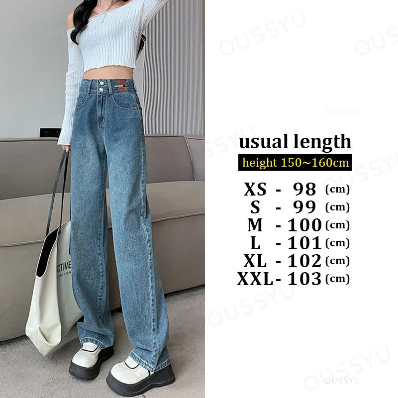 Winter Jeans Women Fleece Warm Denim Trousers High Waist Casual Loose Female Denim Pants Thick Velvet Cotton Wide Leg Woman Jean