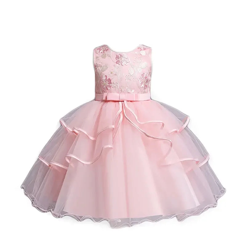 Fashion Prom Flower Girl Dresses Summer Kids Dresses for Girls Lace Sleeveless Children Girls Party Dress 2-10 Years