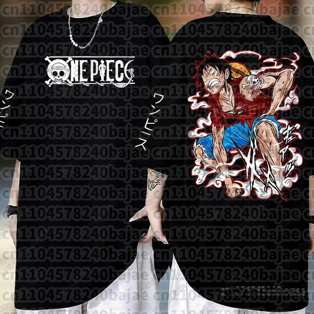 One Piece Monkey D Luffy Anime T Shirt Men Women Summer Cotton Short Sleeve Tee Cartoon Print Streetwear Casual Graphic Top 2026