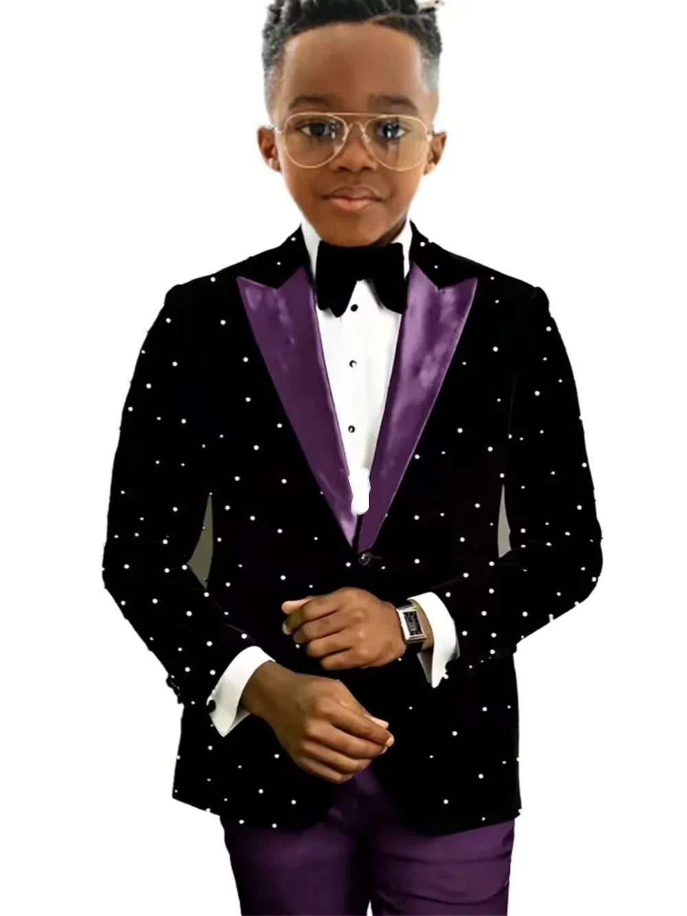 Boys Luxury Beaded Suits 2 Pieces Jacket Pants Wedding Ring Bearer Outfit Formal Handsome Kids Suit Set Host Costumes 2-20T