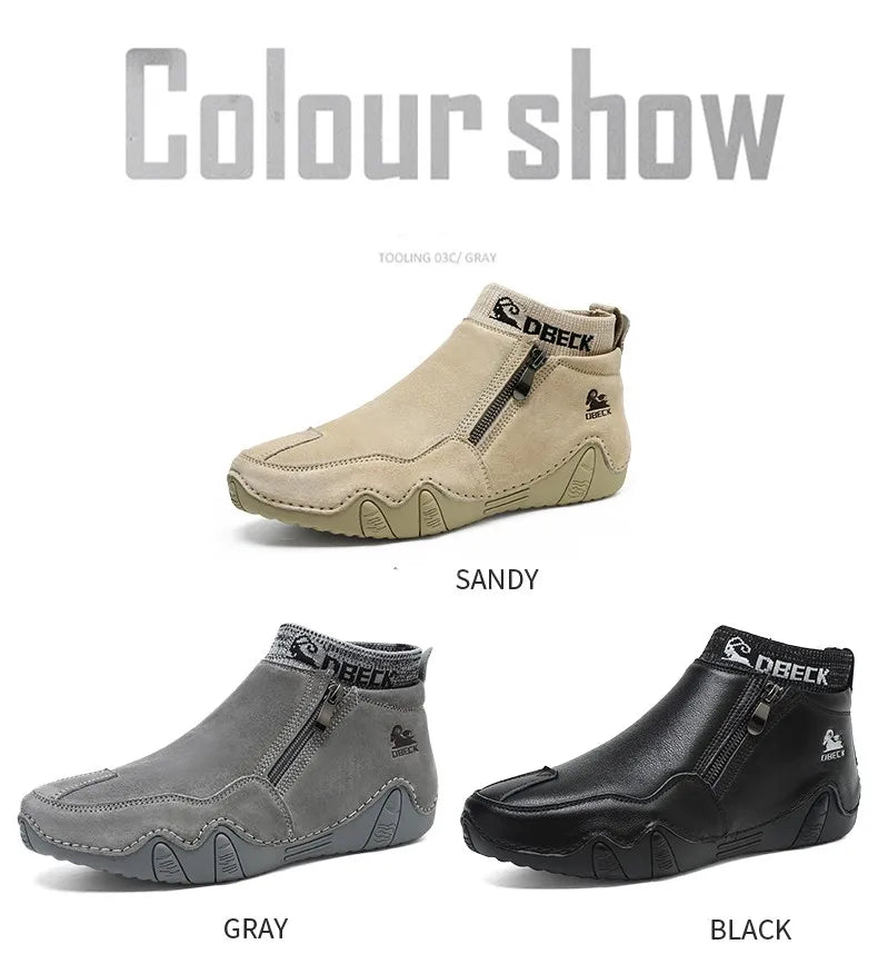 DBECK Men Sneakers Casual Shoes Male High Top Sneakers Winter Warm Designer Fashion Loafers Lace Up Shoes Men Ankle Boots