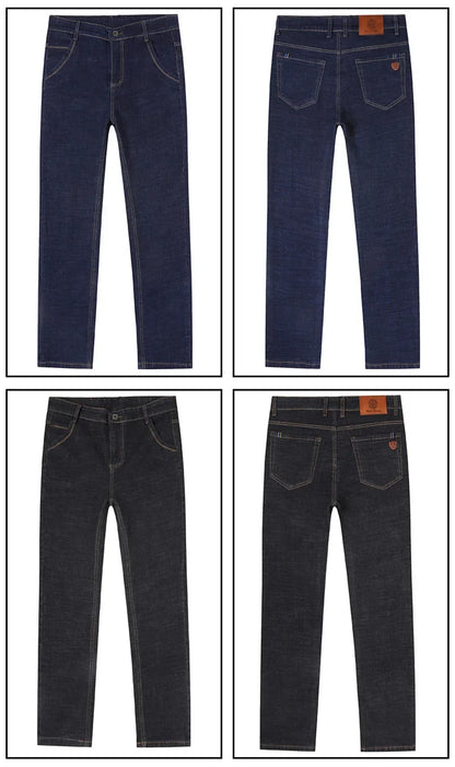 2024 Fashion Men Stretch Loose Straight Jeans Casual Elastic Slim Fit Denim Pants Male Brand Business Trousers Large size 38 40