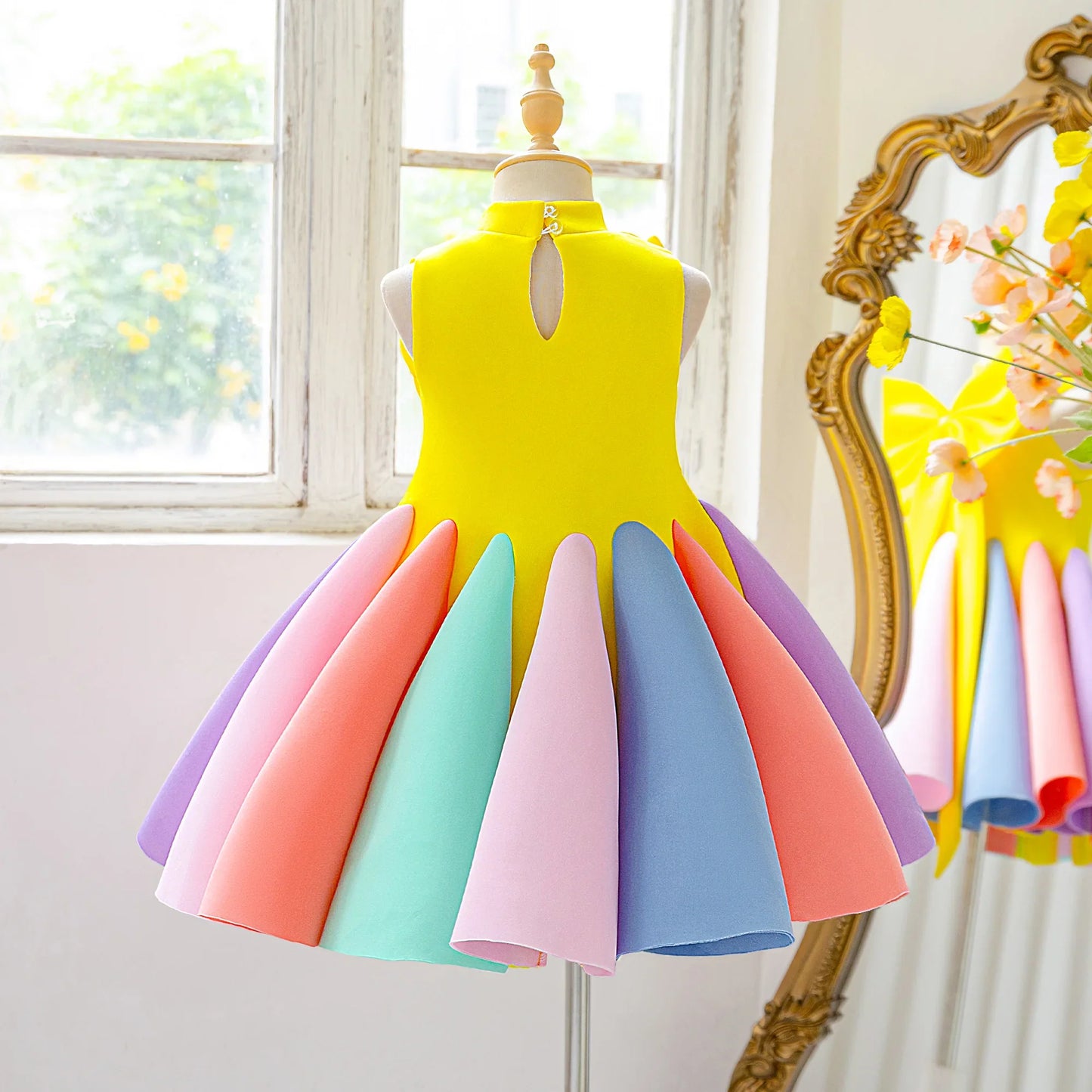 Summer Colorful Bridesmaid Party Girl Dresses Elegant Bow Wedding Birthday Princess Prom Dress Girl Gala Graduation Evening Gown
