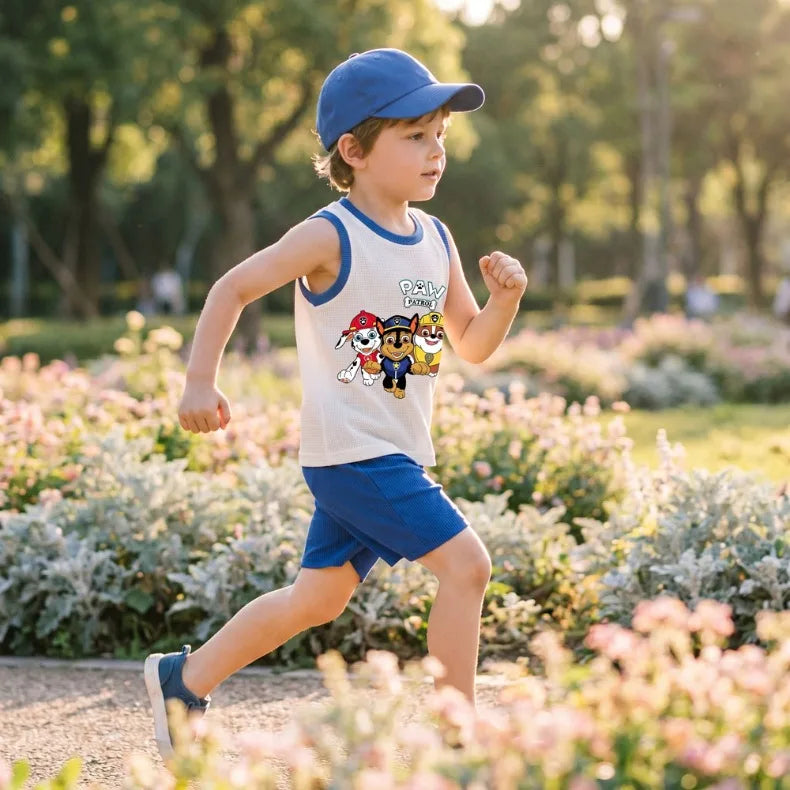 Summer Kids Clothes Sets Boys Sport Vest Shorts Two Piece Suit Girls Fashion Outfits Children's Breathable Sleeveless Tops Set