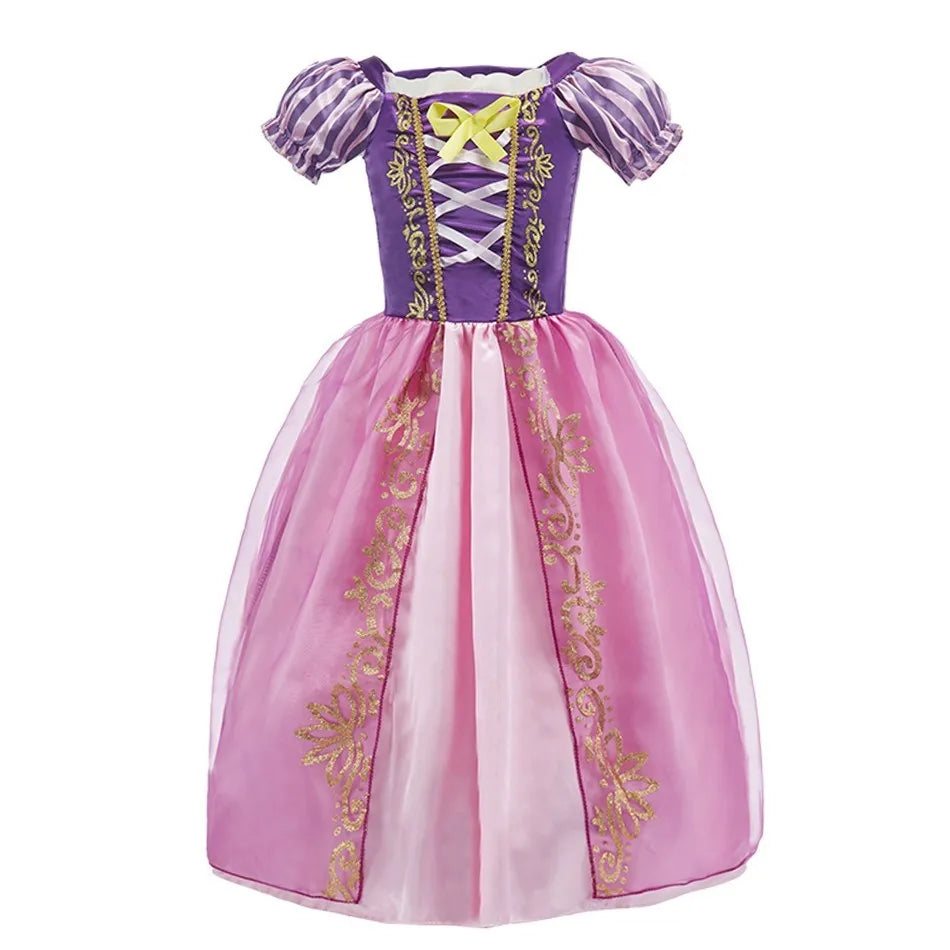 Girls Little Mermaid Aurora Costume Children Ariel Sleeping Beauty Dress Kids Peach Wedding Pink Fantasy Princess Disguise