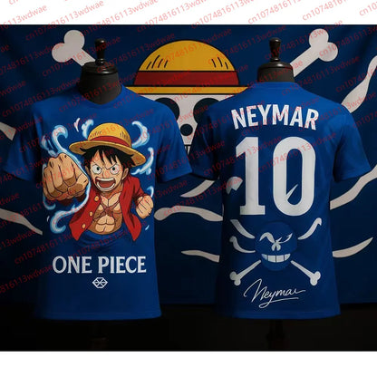 2026 One Piece Luffy Men Football Jersey Summer Short Sleeve Women T-shirt Cartoon Japan Style Anime Children Clothes Tee Tops