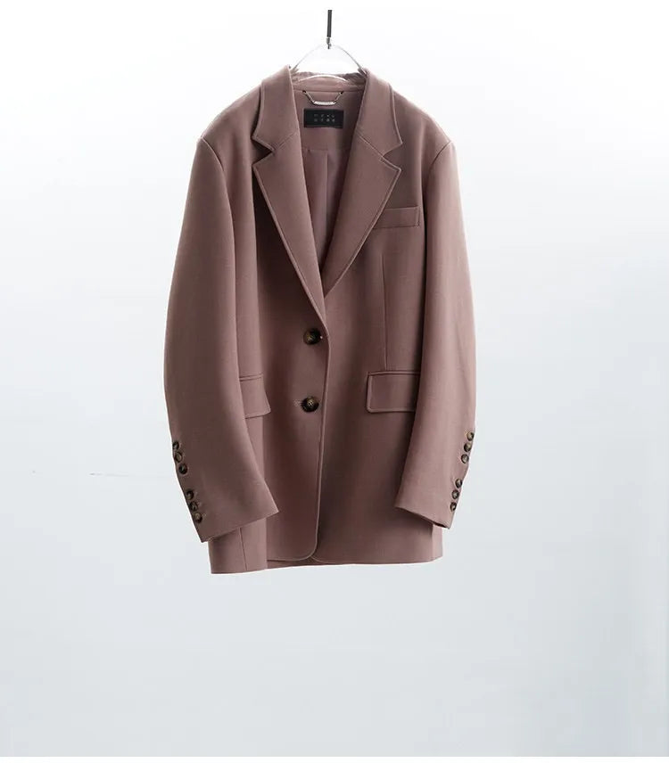 A Must-Have for Commuting~ 2026 Spring Women's Plus-Size Casual Blazer with Shoulder Pads, Oversized Loose Fit with a High-End Feel