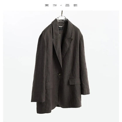 Simple and Understated~ One-Button Women's Blazer, Thin Spring/Summer Suit, New Casual Commuter Jacket, Loose Fit
