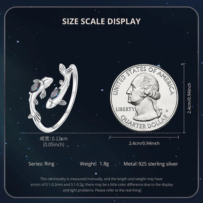 925 Sterling Silver Colorful 12 Zodiac Open Ring For Women , Rainbow Zircon Crystal Stackable Rings Girl Family Gift