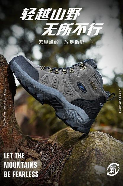 36-48 Autumn Winter Men Women Ankle Boots Leather Tactical Shoes New Plus Anti-Skidding Classical Walking Footwear Summer Hiking