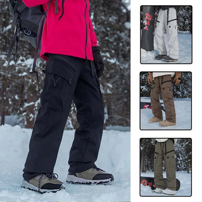 Winter Three-Tn-One Down Hiking Pants Men Windproof Waterproof Antifouling 90 White Duck Down Removable Liner Outdoor Sport Pant