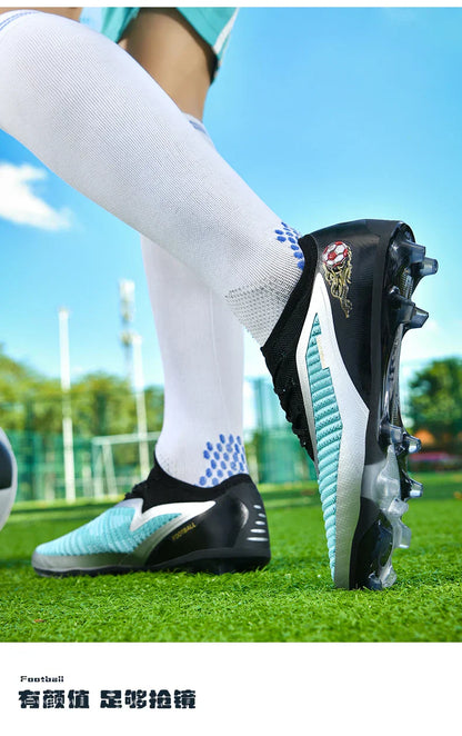 New Men Football Boots Outdoor Sport Boys Long Spikes Training Cleats Soccer Shoes Adult Non Slip Breathable Match Comfortable