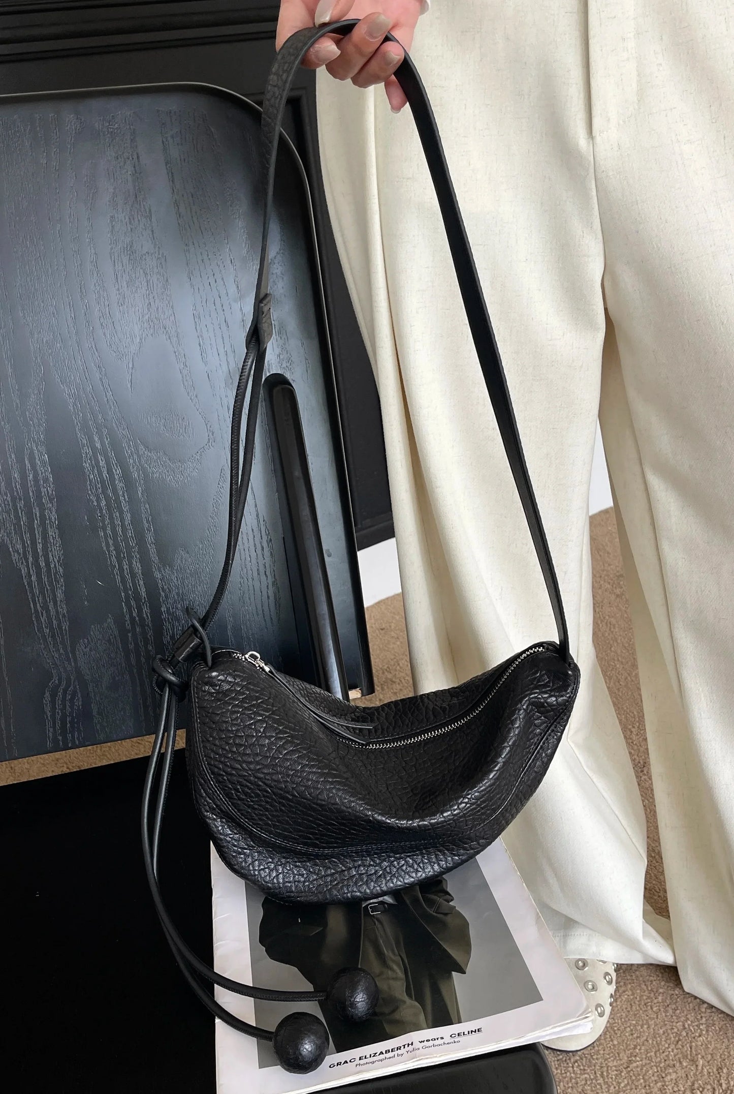 Genuine leather dumpling bag Shoulder Bag Handbag Women's Crossbody Bags Cowhide 2026 large capacity shell-shaped bag
