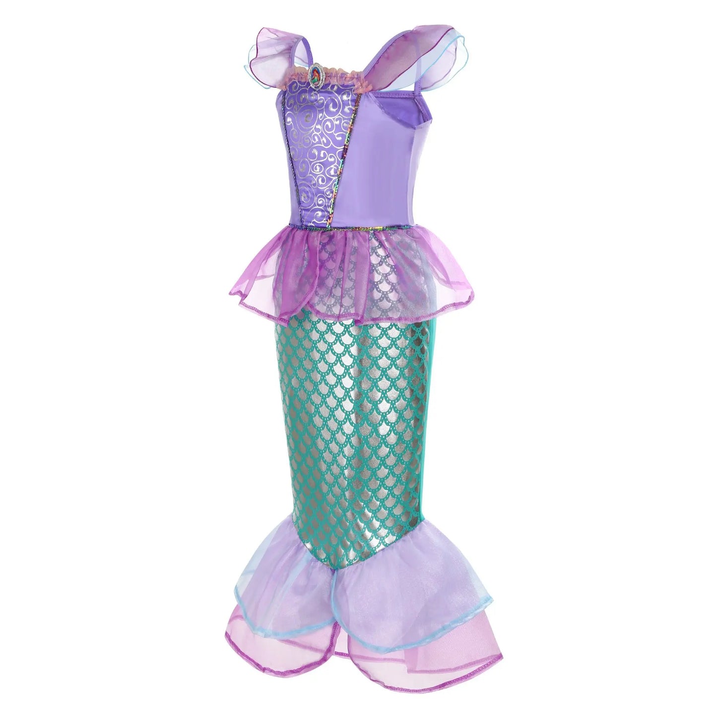 Kid Purple Mermaid Dress Princess Costume Perform Clothes Baby Girl Birthday Party Christmas Cosplay Dress Suit for Girls
