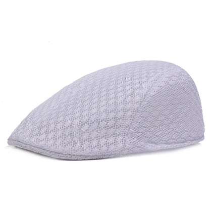 2023 New Summer Casual Beret Hat Unisex Mesh Flat Caps Newsboy Style adjustablr Fashion Breathable Summer Hat for Women Men Caps