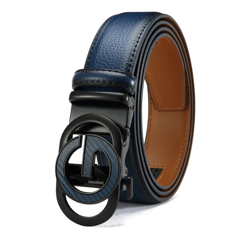 Men's Leather Belt Men's High-quality Metal Buckle Business Black Cowhide Men's Fashionable Casual Belt Women's Size
