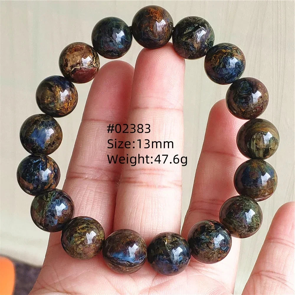 Natural Blue Pietersite Bracelet Women Men Beads Round Beads Chatoyant Cat Eye Fire Pietersite Namibia AAAAAA