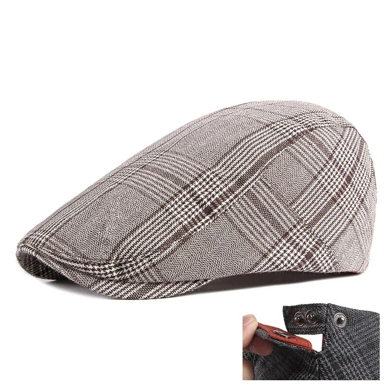 Men's Women's Beret Herringbone Flat Ivy Newsboy Hat Wool Blend Gatsby Cabbie Adjustable Cap