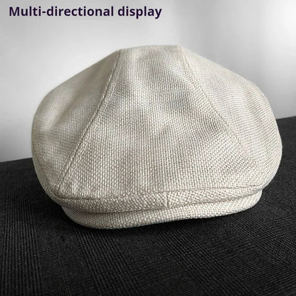 Big Size Summer Linen Solid Newsboy Caps Men and Women Painter Beret Hats Adult Casual Ventilate Sunprotection Advancing Hat