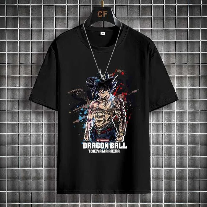2026 Summer Dragon Ball Z Summer Trendy Short Sleeve Loose Fit T-Shirt Collaborative Release Bird Mountain Memorial Anime Goku