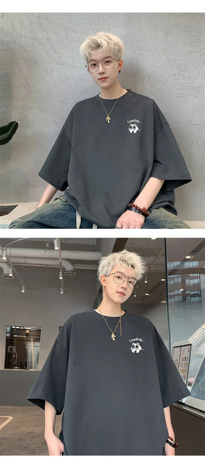 Men's T-shirts Oversized Summer Casual Wear 3XL White Cotton Tshirt for Men Funny Anime Print Men Tee Shirts New Clothes