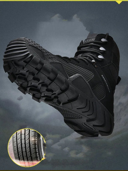 Outdoor High Top Mens Hiking Boots Waterproof Men Trekking Boots Hunting Sneakers Mountain Climbing Boots Botas Tacticas Hombre