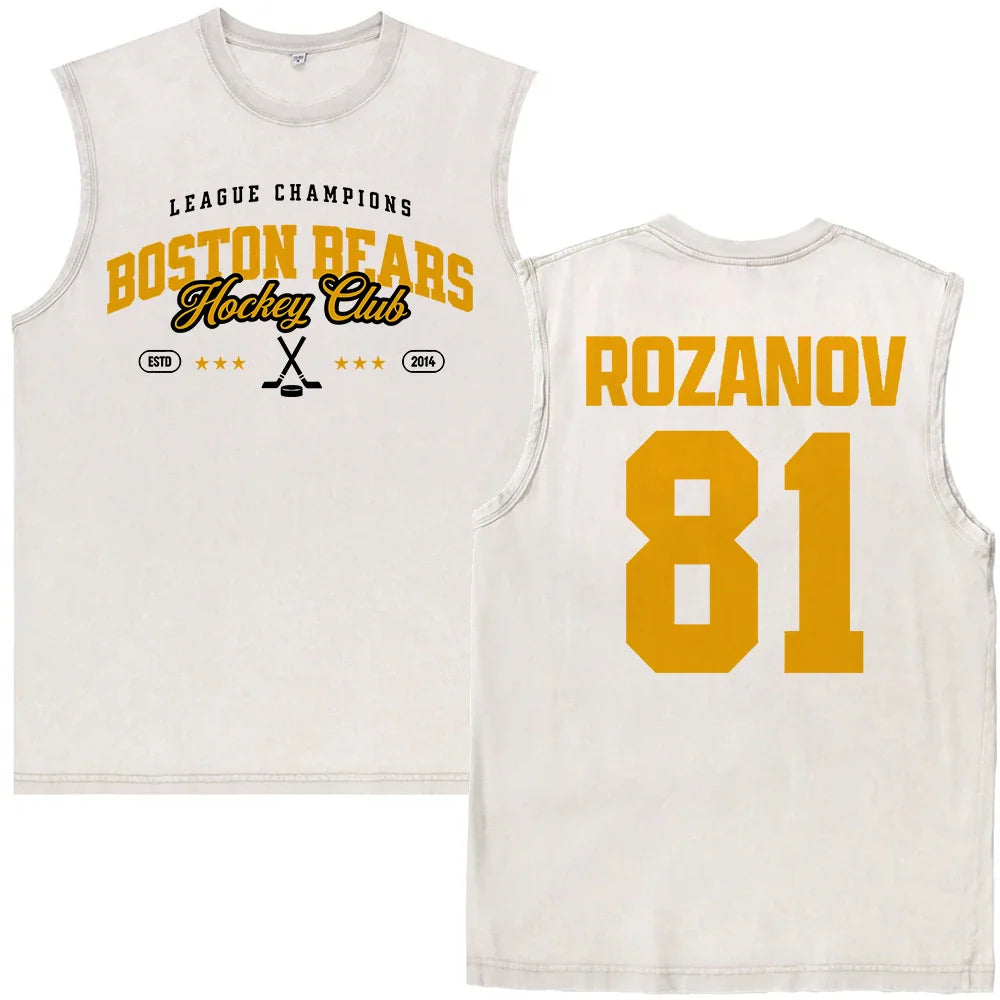 Vintage Washed Heated Rivalry Ilya Rozanov 81 Boston Raiders Tshirt Men Shane Hollander 24 Montreal Metros 100% Cotton Tees Tops