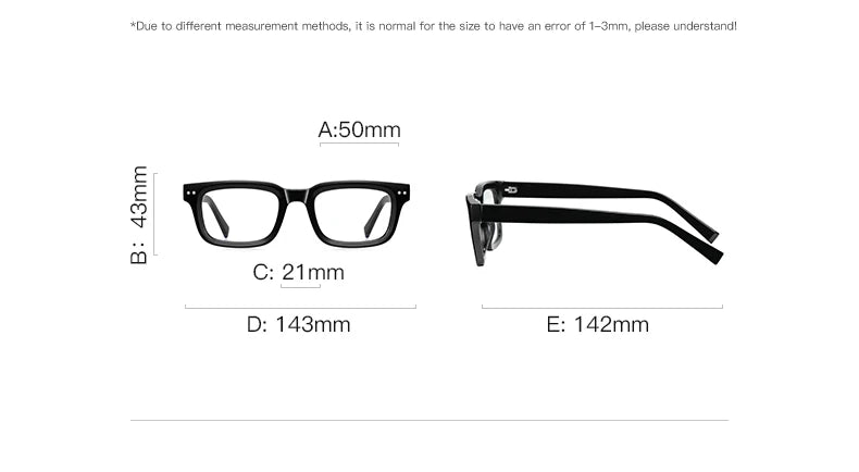 Men's glasses Square Classic Business Anti-Blue Light Reading Glasses Myopia Hyperopia Prescription Customized PFD2189
