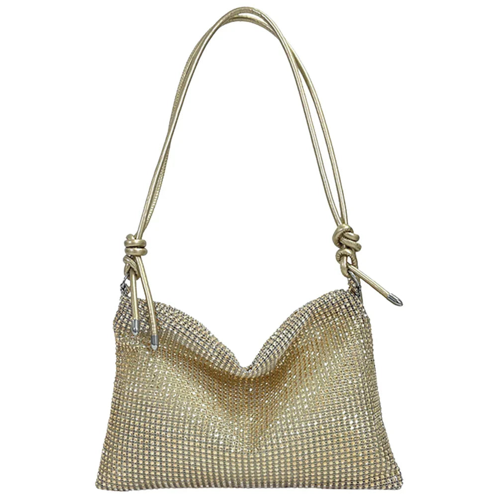 Women Shiny Crossbody Bag Elegant Sparkle Shoulder Bags Clutch Bag Fashion Chain Tote Handbag Ladies Chic Evening Wedding Clutch