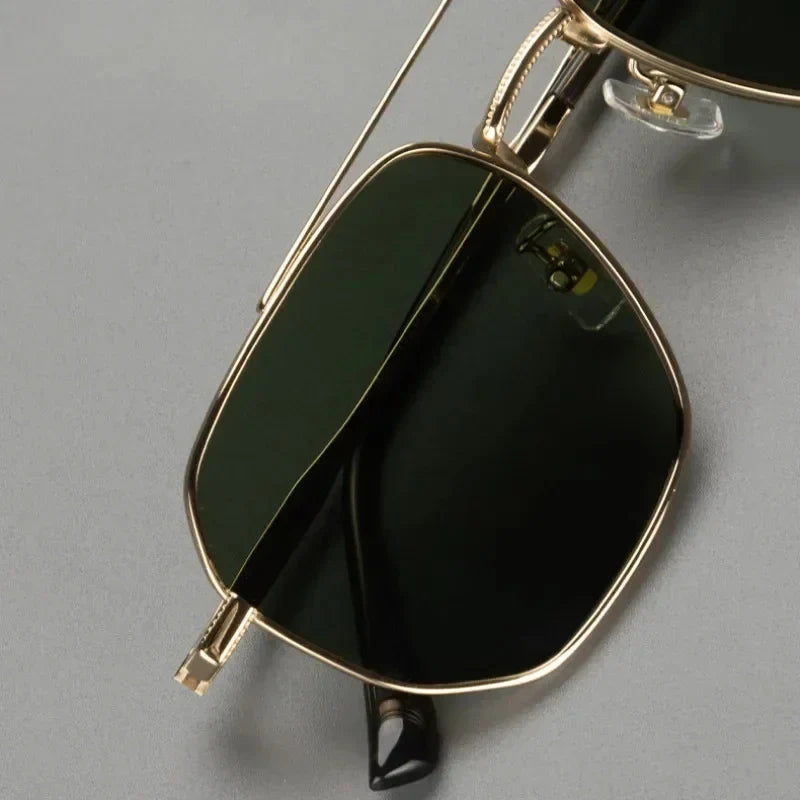 Top Quality Pure Titanium Pilot Polarized Sunglasses Men Outdoor Driving Night Vision Shades Anti-Glare Fishing UV400