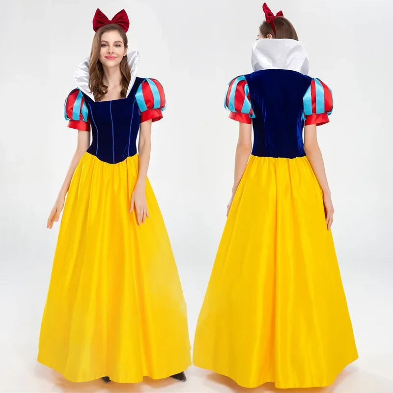 Adult Cosplay Dress Snow White Girl Princess Dress Women Adult Cartoon Princess Snow White Halloween Party Costume