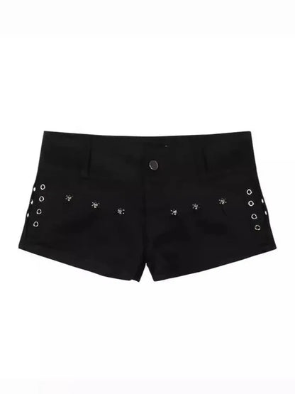 Y2K Denim Shorts Women Skinny Popular Streetwear Daily Personality Students Holiday Fashion Sexy Retro Leisure Gothic Rivet Jean