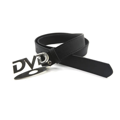 Unisex Nostalgic DVD Buckle Belt Versatile Black White Decorative Waist Straps Belt for Men Women Jeans Matching Gift for Her