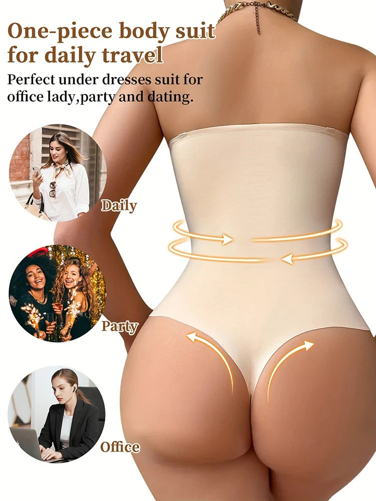 Large Size Strapless Thong Bodysuits Women Belly Control Full Body Shaper Adjustable Bust Removable Push Up Breast Underwear 4XL