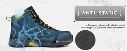 Men's Steel Toe Safety Work Boots shoe Non Slip Shoes for Man Anti-puncture Anti-static Protective Safety Boots
