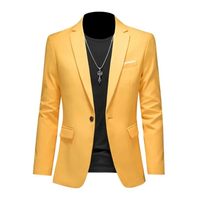 15 Color Fashion Mens Suit Jacket High Quality Slim Fit Solid Color Casual Business Mens Blazers Formal Office Wedding Suit Tops