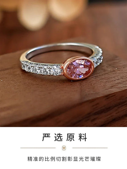 925 silver ring women's French retro Papalacha fashion temperament personality oval egg shape exquisite simple retro