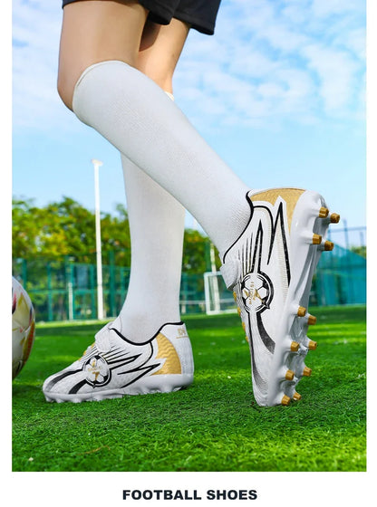 Kids Soccer Cleats Football Shoes AG/TF Studs Non Slip Wear Resistant Breathable Training Sneakers Children Boy Girl Match Boots
