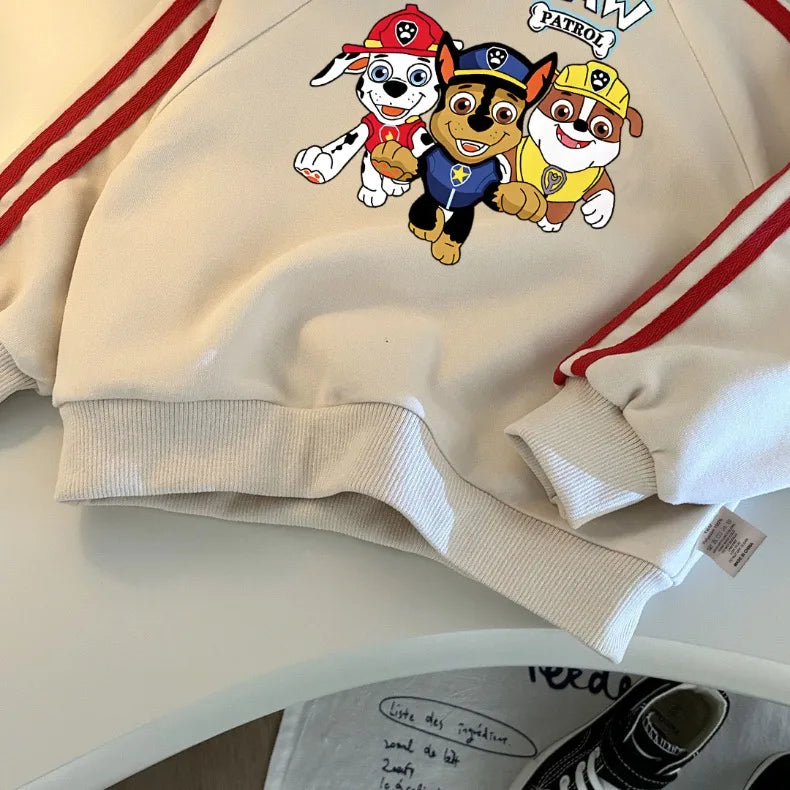 2026 Spring New Side Stripe Long Pant Sets for Kids O Neck Casual Hoodies and Trousers Two Piece Paw Patrol Boy Girls Tracksuit