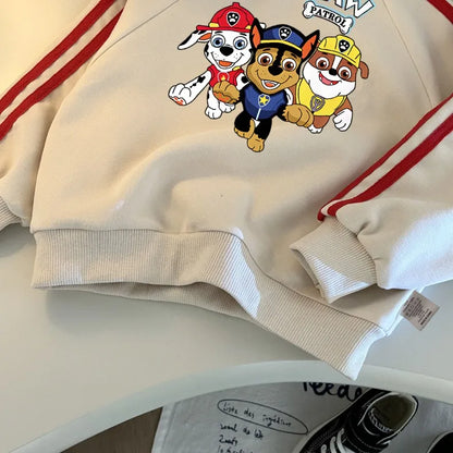 2026 Spring New Side Stripe Long Pant Sets for Kids O Neck Casual Hoodies and Trousers Two Piece Paw Patrol Boy Girls Tracksuit