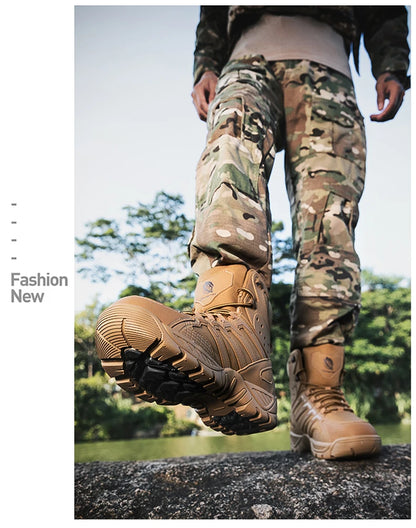 Fashion Men's Boots Comfortable High-top Boots Outdoor Non-slip Hiking Boots Lightweight Men Desert Boots Motorcycle Boots