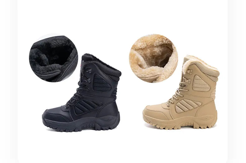 Winter Boot Men's High-top Waterproof Ankle Boots Men Thick Plus Warm Large Size Snow Hiking Boots Outdoor Cotton Shoes Sneakers
