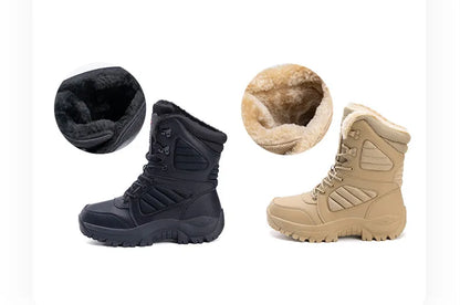 Winter Boot Men's High-top Waterproof Ankle Boots Men Thick Plus Warm Large Size Snow Hiking Boots Outdoor Cotton Shoes Sneakers