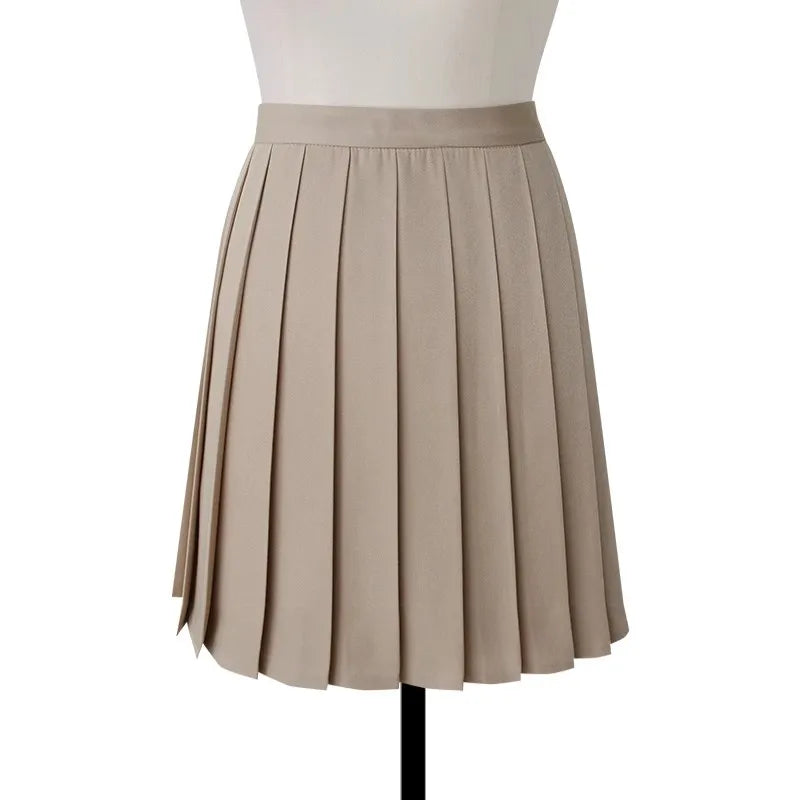 Women High Waist Pleated Midi Skirt Y2k Summer Knee-length Preppy Style Harajuku  Hot Street School Cosplay Casual Female Faldas