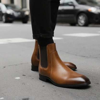 Men Boots Casual 2026 Fashion Brand Comfortable Boots Leather Chelsea boots