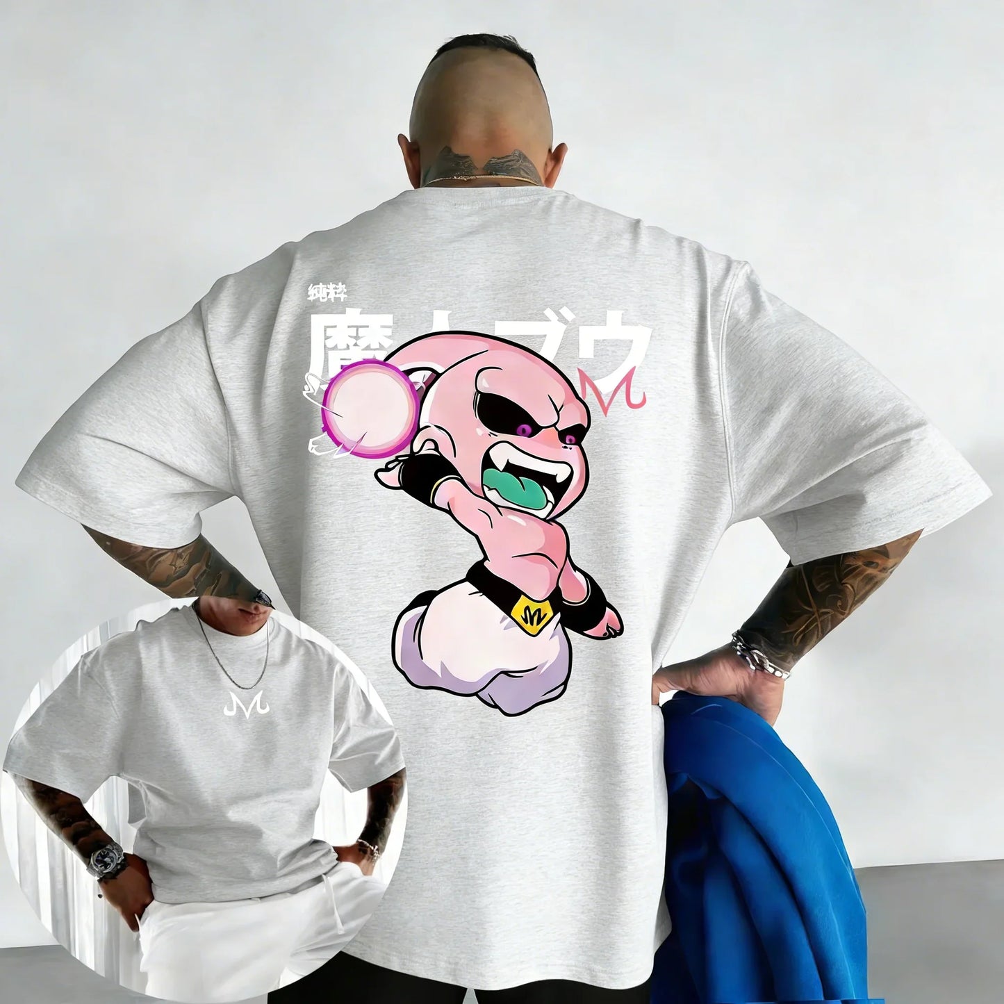 2026 New Dragon Ball Anime Cotton T-shirt Summer New Majin Buu Printed Men's and Women's Street Hip Hop Casual Short Sleeve Top