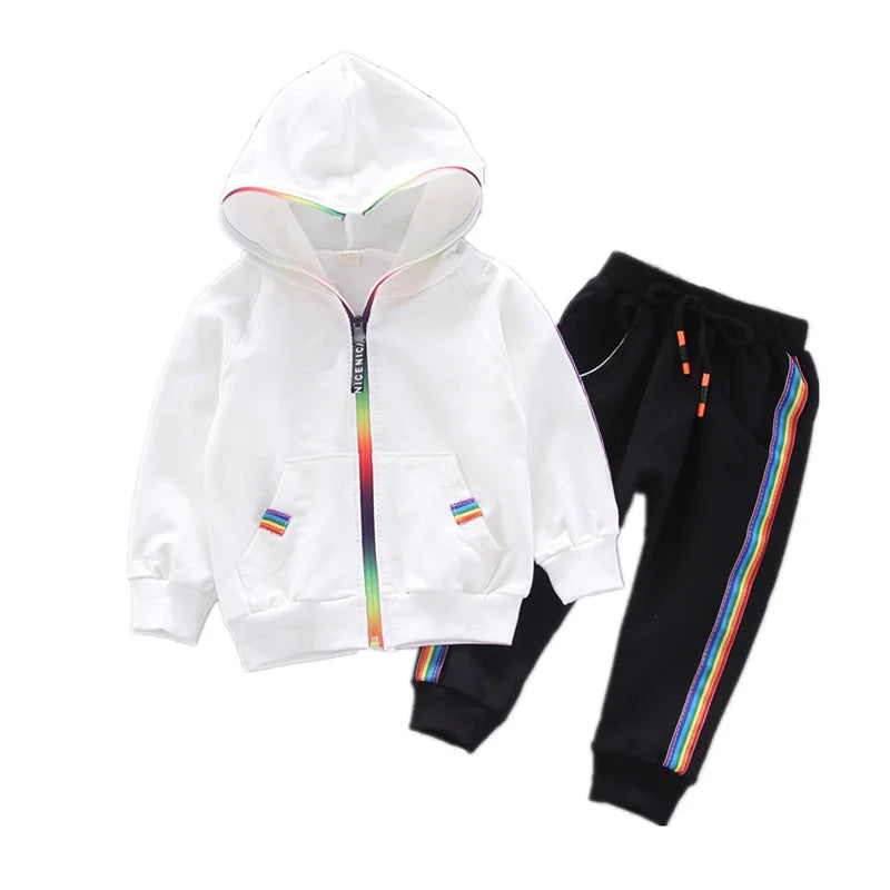 Spring Autumn Baby Girl Clothes Suit Boys Clothing Children Hooded Jacket Pants 2Pcs/Sets Toddler Sports Costume Kids Tracksuits