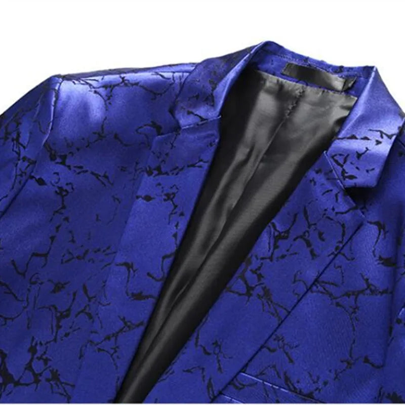 Classic Black Jacquard Suit Male Business Casual Coat Fashion Men Wedding Party Tuxedo Dress Blazers Slim Fit Tops