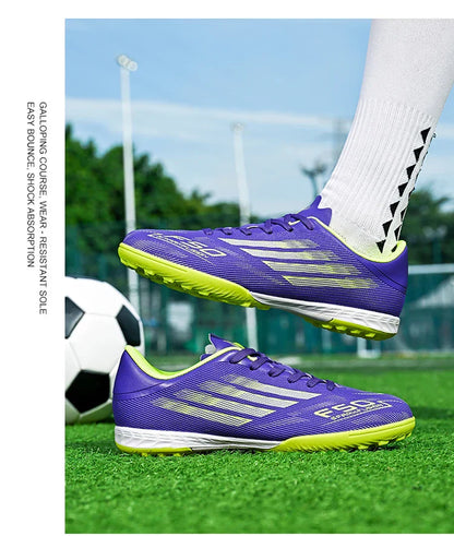 Men's High Top Soccer Shoes FG/TF Long Spikes Adult Football Boots Lightweight Professional Athletic Training